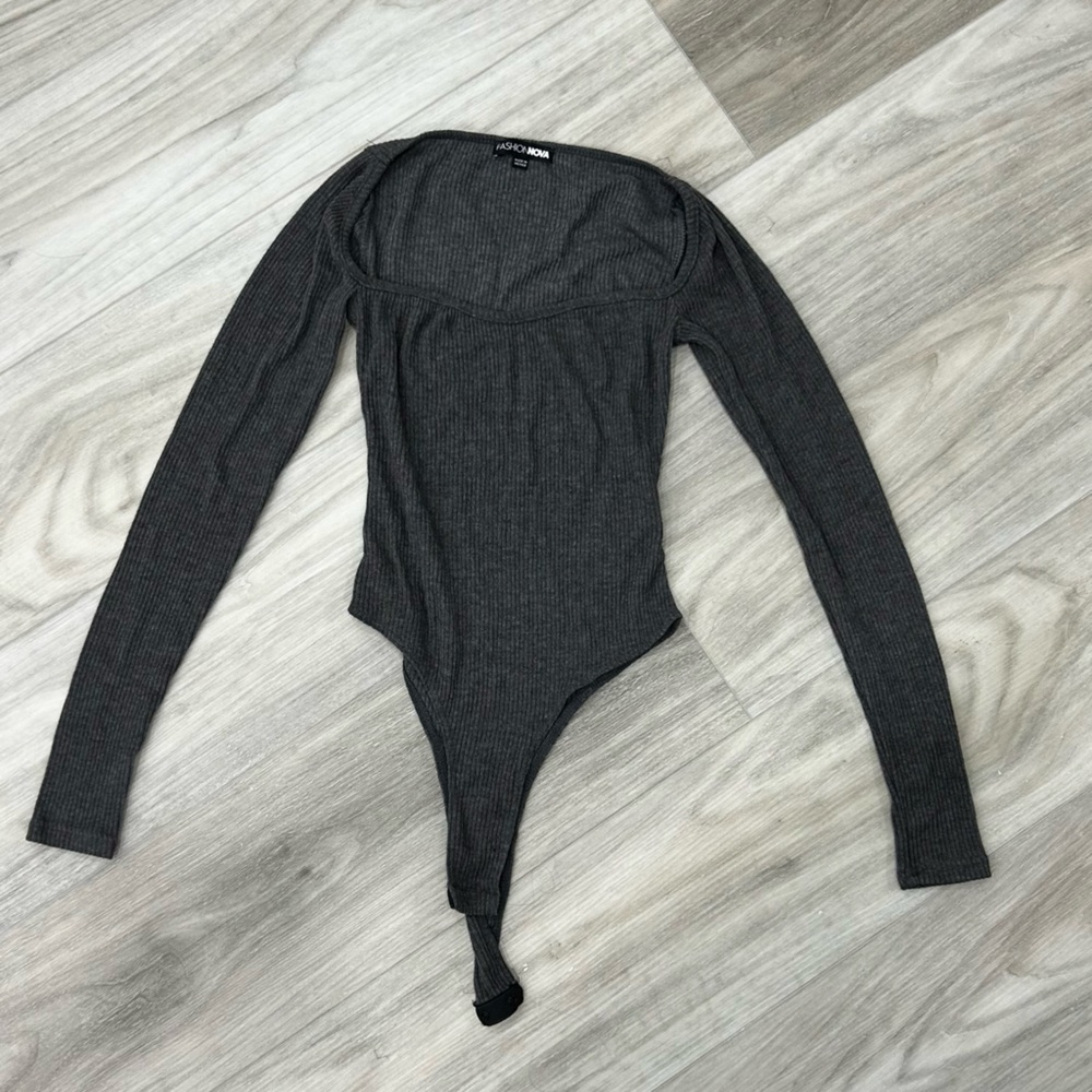 Charcoal Gray Long Sleeve Women's Top